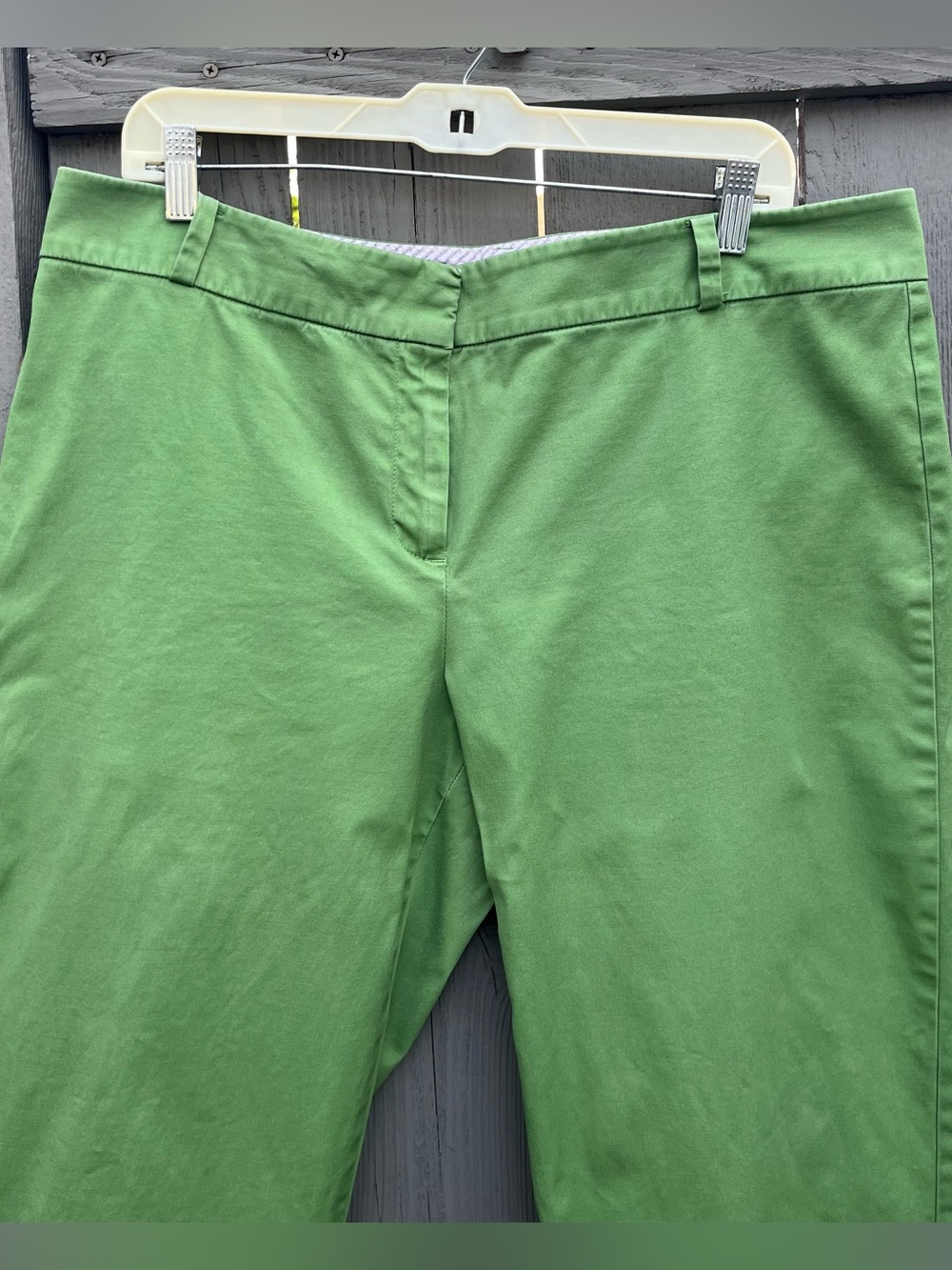 Talbots Signature Cropped Pants Cotton Twill Green Size 14 - Picture 2 of 11